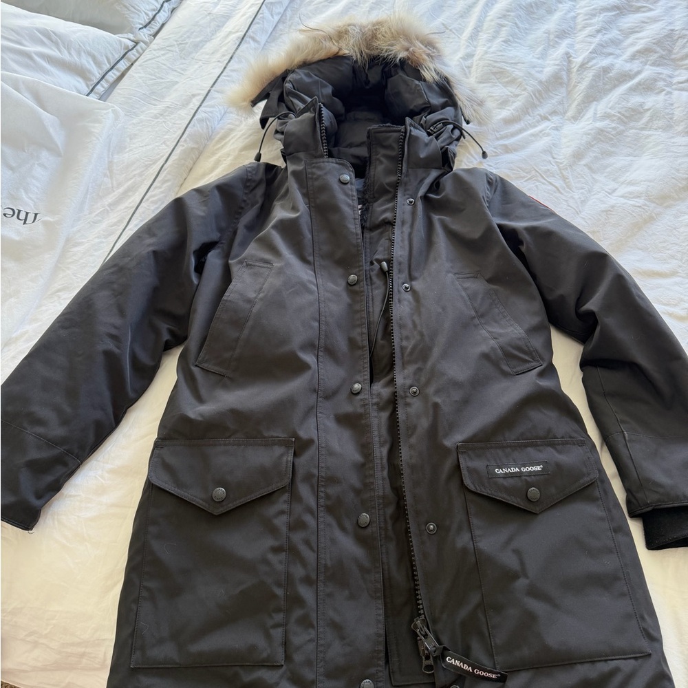 Black parka jacket